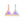 front image of lavender color kiini bikini bottom with  multi color crochet elastic trim 